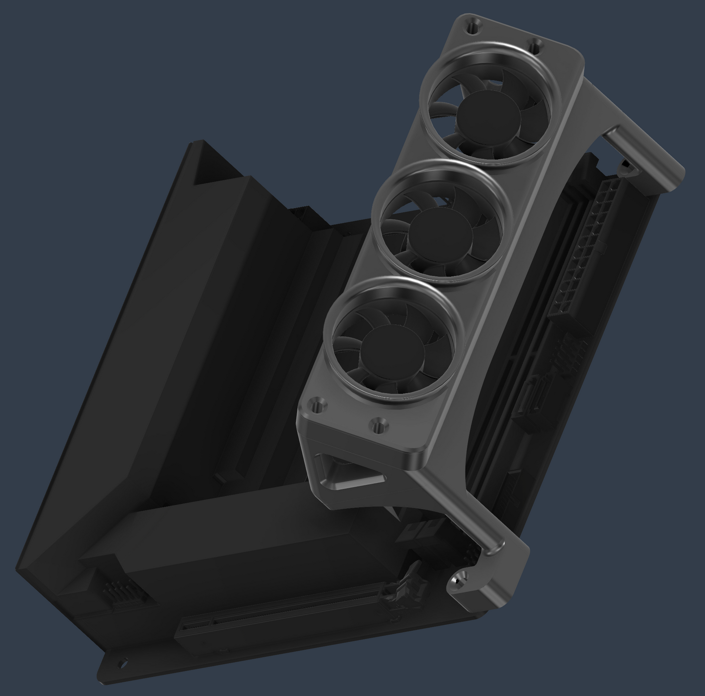 ITX OFST - Triple 40mm Fan Offset RAM Cooler STL