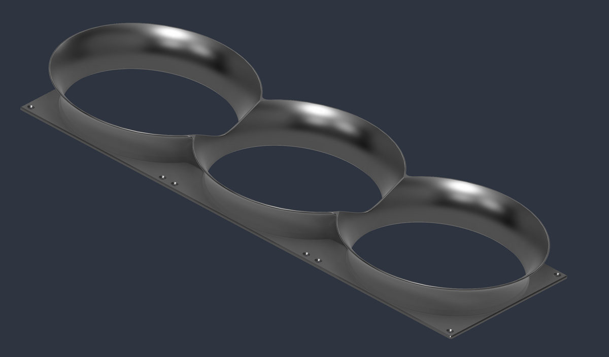 Triple 180mm Velocity Stack STL