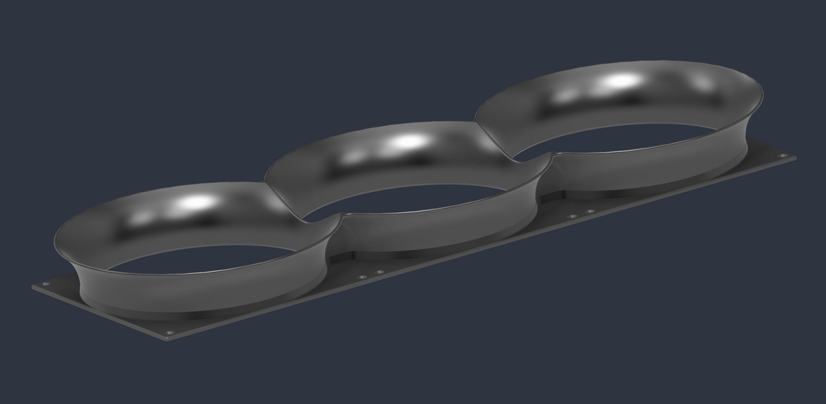 Triple 180mm Velocity Stack STL